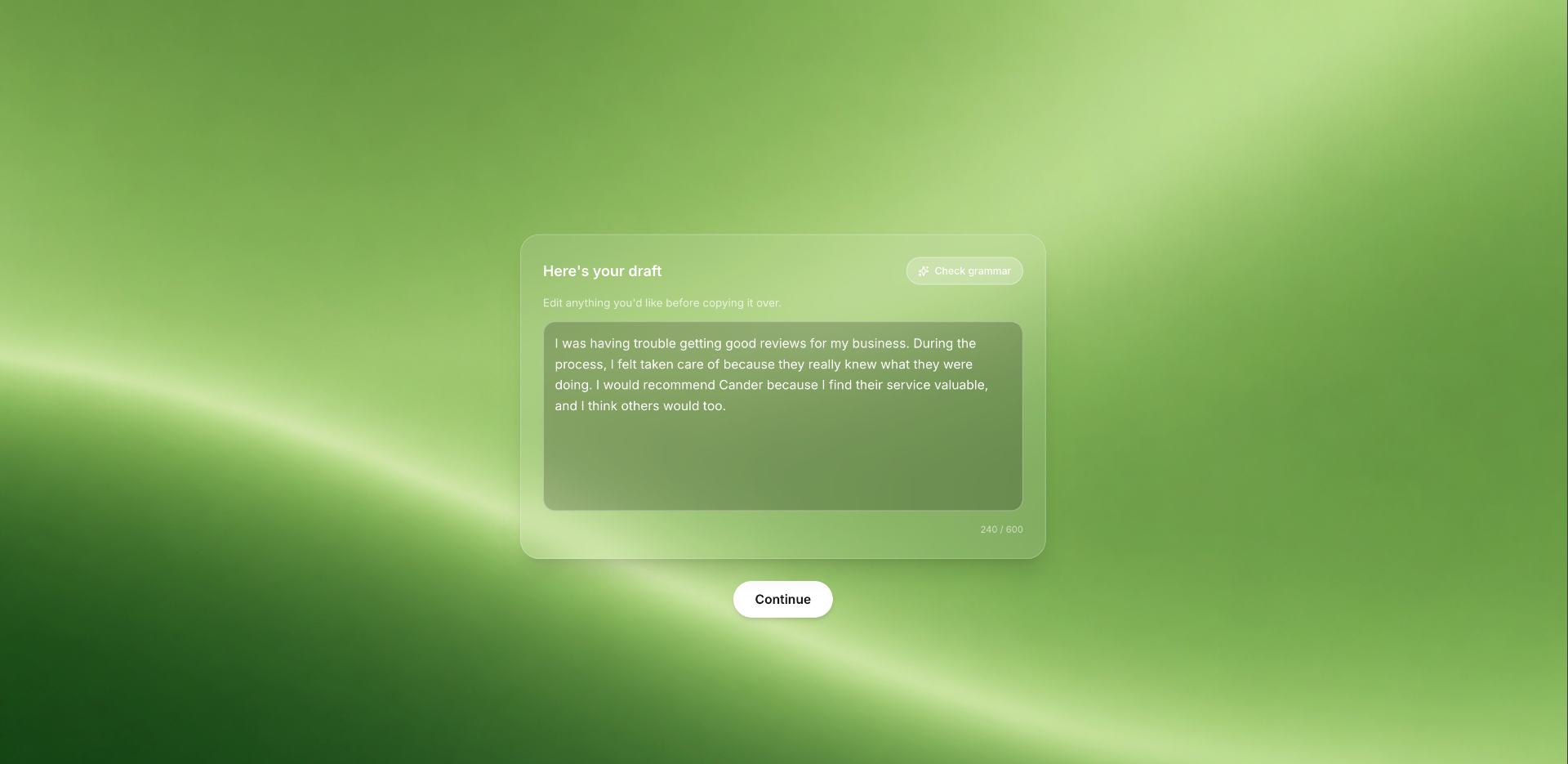 Cander review draft